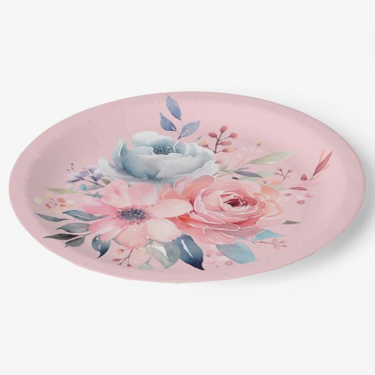 Bord Roze pioenen Bloemen Boeket Douche (Gekanteld)