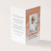 Bord Roze Roze Bloem Begrafenis Gebed Visitekaartje (Buitenkant)