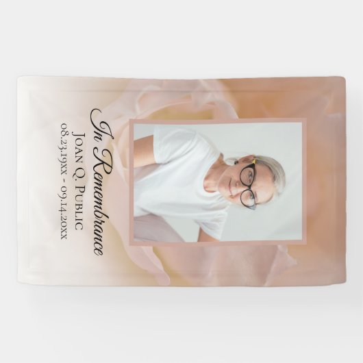 Bord Roze Roze Bloemblaadjes Begrafenismonument Spandoek (Horizontaal)