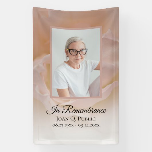 Bord Roze Roze Bloemblaadjes Begrafenismonument Spandoek (Verticaal)