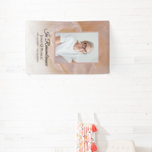 Bord Roze Roze Bloemblaadjes Begrafenismonument Spandoek (Insitu)