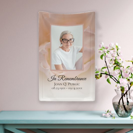 Bord Roze Roze Bloemblaadjes Begrafenismonument Spandoek