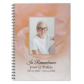 Bord Roze Roze Bloemblaadjes Uitvaart Gastenboek Notitieboek (Voorkant)