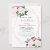 Bord Roze Rozen Groen Geometrisch Vrijgezellenfees Kaart (Voorkant)