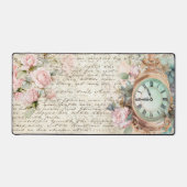  Bord Roze Rozen Oude Letter Klok Bureaumat (Voorkant)