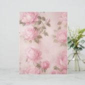  Bord Roze Rozen Stationery (Staand voorkant)