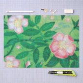 Bord Roze Wilde Roos Bloemen Zomer Tissuepapier (Craft)