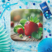 Bord, schaal, trim, fraise papieren bordje (Feest)