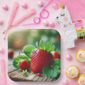 Bord, schaal, trim, fraise papieren bordje (Feest)