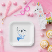 Bord Sky Blue Waterverf Design (Feest)