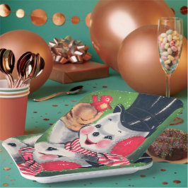 bord  sneeuwretro-kerstfeest