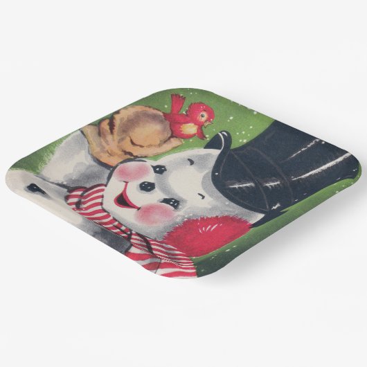 bord  sneeuwretro-kerstfeest (Gebogen)