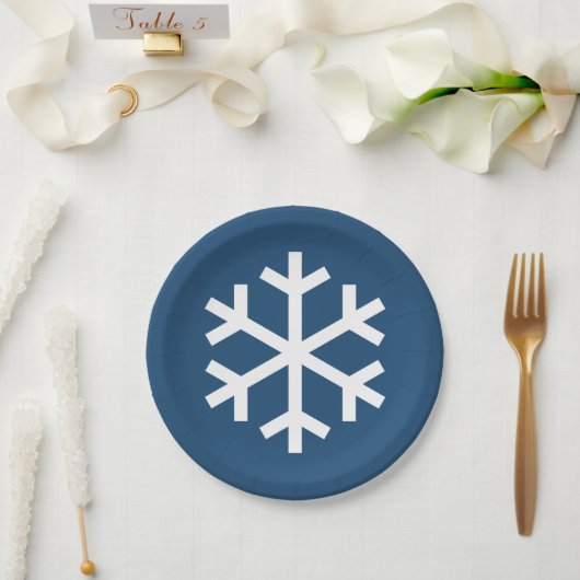 Bord Snowflake Blue Paper (Huwelijk)