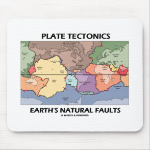 Bord Tectonics Earth's Natural Faults (Wereldkaart Muismat