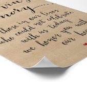 Bord 'Ter nagedachtenis aan' - Herdenkingsbord voo Poster (Hoek)