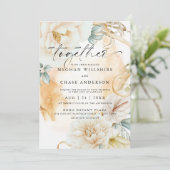 Bord Terracotta Ivory Waterverf Floral Kaart (Staand voorkant)