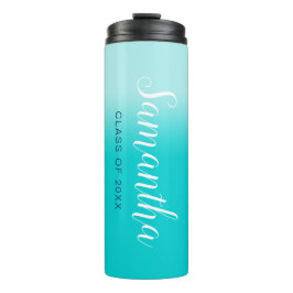 Bord tot donkerturquoise gradiënt hoger jaar thermosbeker