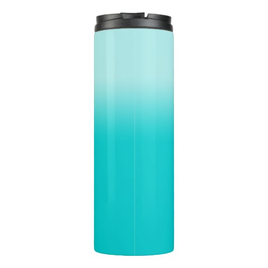 Bord tot donkerturquoise gradiënt hoger jaar thermosbeker (Achterkant)