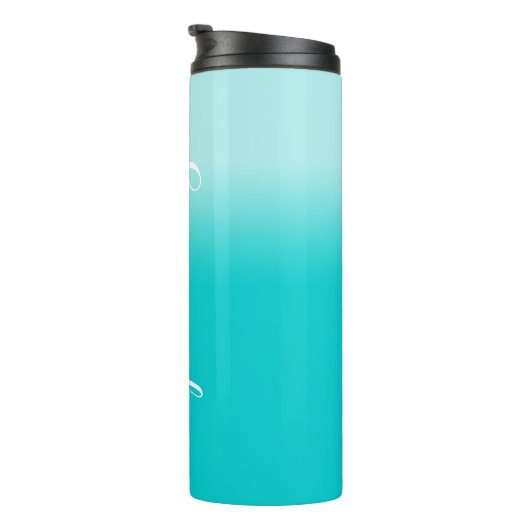 Bord tot donkerturquoise gradiënt hoger jaar thermosbeker (Geroteerd rechts)