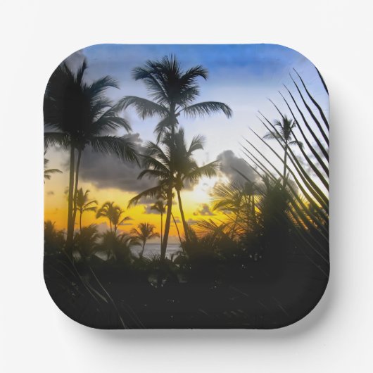 Bord Tropical Sunset Print Paper (Voorkant)