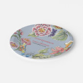Bord tropisch blauw roze Chinoiserie (Gekanteld)