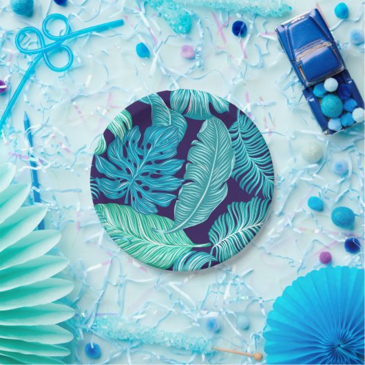 Bord Tropisch groen blauw lantaarnpapier (Feest)