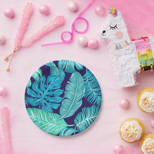 Bord Tropisch groen blauw lantaarnpapier (Feest)