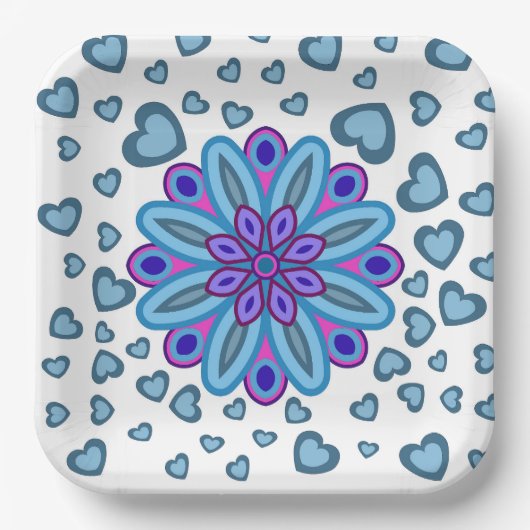 BORD valentijn PAPIER MET STROOMHARTEN (Voorkant)