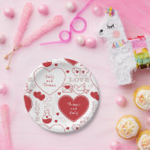 Bord valentijn Patroonpapier - Rood op wit |1| (Feest)