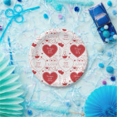 Bord valentijn Patroonpapier - Rood op wit |2| (Feest)