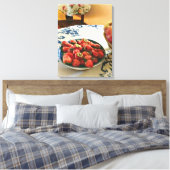 Bord van aardbeien canvas afdruk (Insitu (Slaapkamer))