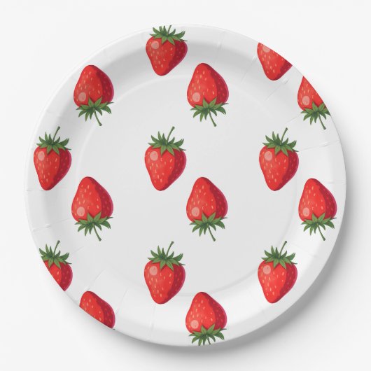 Bord van aardbeienpapier | feestartikelen (Voorkant)