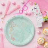 Bord van Aqua Ocean Seahorse Motif Paper (Feest)