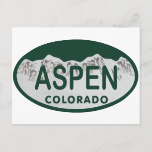 Bord van Aspen Colorado-licentie Briefkaart