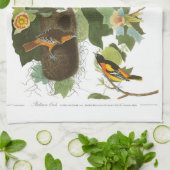 Bord van Audubon 12 Baltimore Oriole Theedoek (Gevouwen)