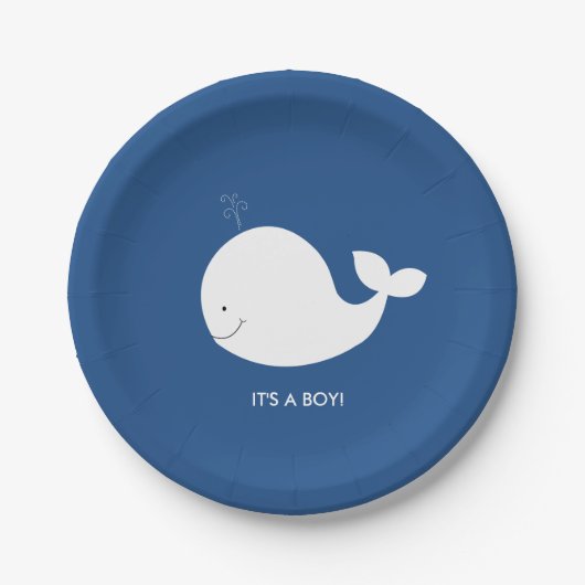 Bord van Baby shower voor de marine en witte walvi (Voorkant)