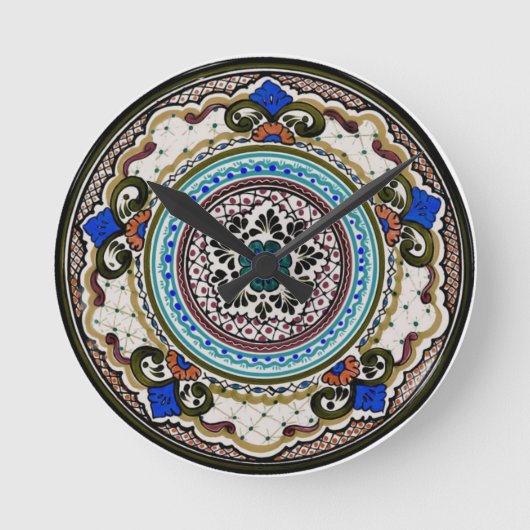 Bord van Black en Blue Talavera Ronde Klok (Voorkant)