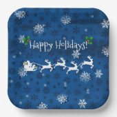 Bord van blauw sinterstaartsengoed en rendierpapie (Voorkant)