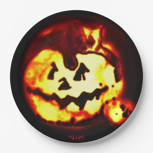 Bord van Cat en Pumpkin Halloween (Voorkant)