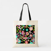 Bord van de florale schedelvergunning voor een ver tote bag (Achterkant)