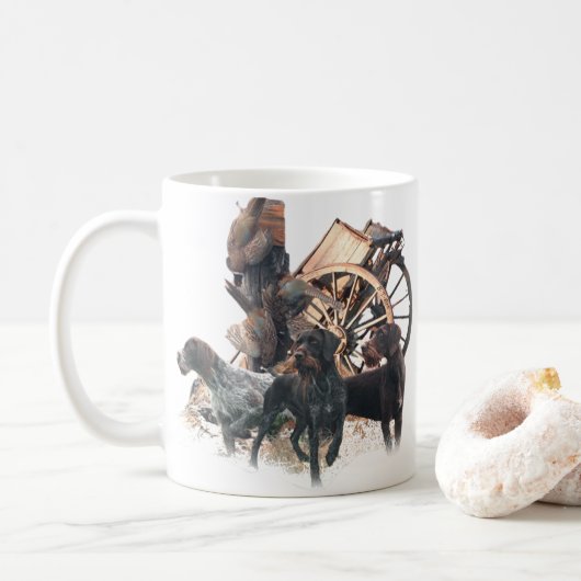 Bord van de kruising met de kruising koffiemok (Met donut)
