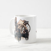 Bord van de kruising met de kruising koffiemok (Voorkant links)