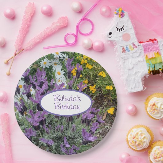 Bord van de lavender en Daisy Flower Birthday Part (Feest)