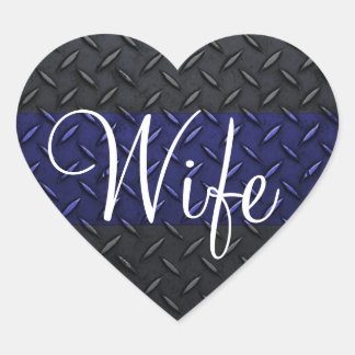 Bord van de politie Thin Blue Line Diamond Hart Sticker