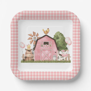 Bord van de roze Barn Animal Party