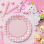 Bord van de Roze partij Gingham en Bow (Feest)