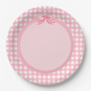 Bord van de Roze partij Gingham en Bow