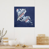 Bord van de staatsvergunning van Louisiana Poster (Keuken)