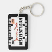 Bord van de Vergunning van de elektricien Funny Sl Sleutelhanger (achterkant)