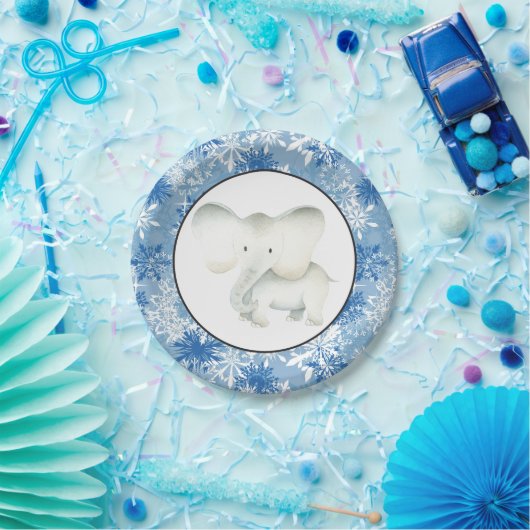 Bord van de witte olifant met kerstsnowflake (Feest)